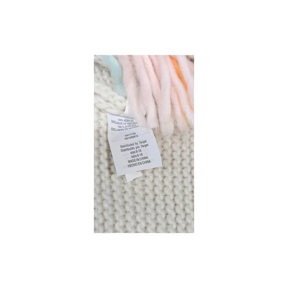 Unicorn Hooded Scarf Kids 8-16 Target Ivory Knit Tassel Scarf Hoodie Ears Horn